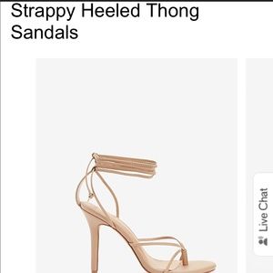 Strappy heeled thong sandals